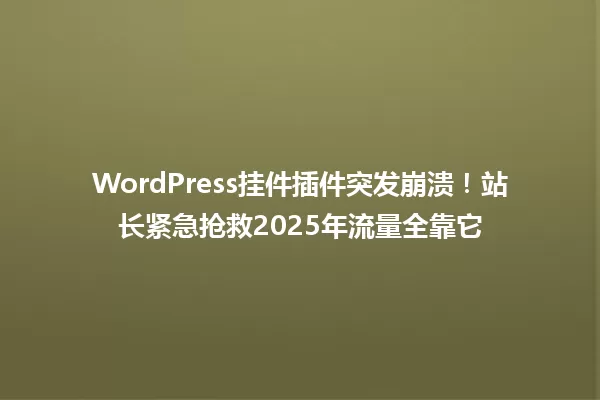WordPress挂件插件突发崩溃!站长紧急抢救2025年流量全靠它 一