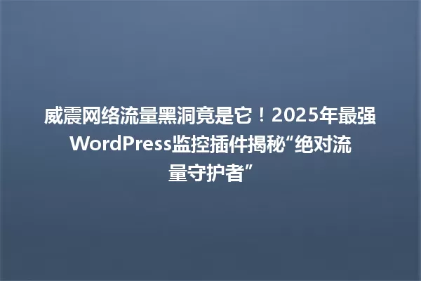 威震网络流量黑洞竟是它!2025年最强WordPress监控插件揭秘“绝对流量守护者” 一