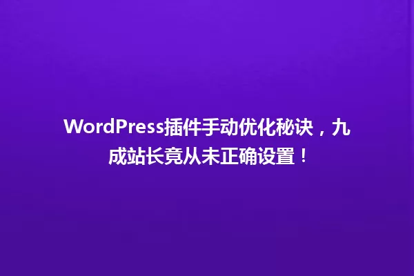WordPress插件手动优化秘诀,九成站长竟从未正确设置! 一