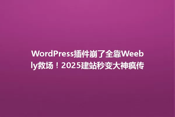 WordPress插件崩了全靠Weebly救场!2025建站秒变大神疯传 一