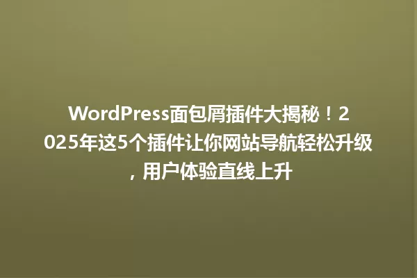 WordPress面包屑插件大揭秘!2025年这5个插件让你网站导航轻松升级,用户体验直线上升 一