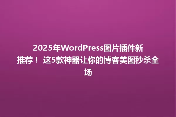 2025年WordPress图片插件新推荐! 这5款神器让你的博客美图秒杀全场 一