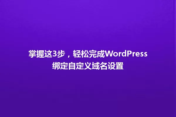 掌握这3步,轻松完成WordPress绑定自定义域名设置 一
