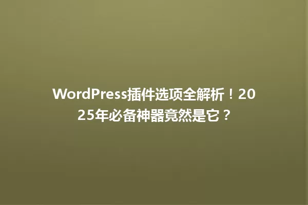 WordPress插件选项全解析！2025年必备神器竟然是它？ 一