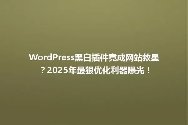 WordPress黑白插件竟成网站救星?2025年最狠优化利器曝光! 一