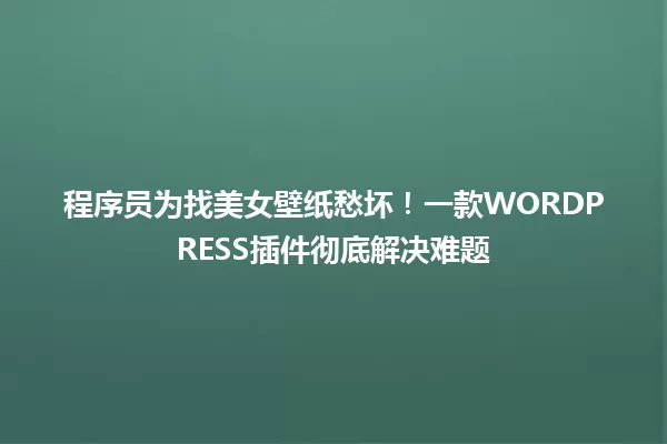 程序员为找美女壁纸愁坏!一款WORDPRESS插件彻底解决难题 一