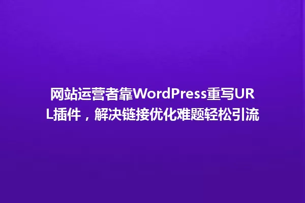 网站运营者靠WordPress重写URL插件，解决链接优化难题轻松引流  一