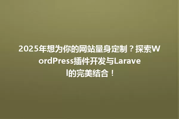 2025年想为你的网站量身定制?探索WordPress插件开发与Laravel的完美结合! 一
