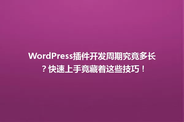 WordPress插件开发周期究竟多长?快速上手竟藏着这些技巧! 一