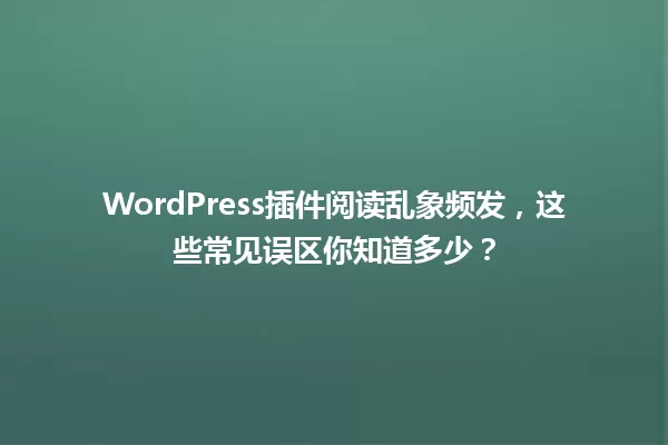 WordPress插件阅读乱象频发，这些常见误区你知道多少？ 一