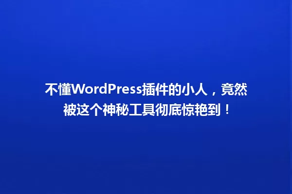 不懂WordPress插件的小人,竟然被这个神秘工具彻底惊艳到! 一