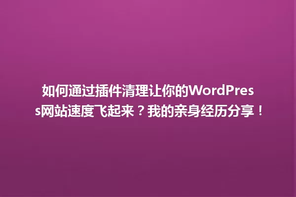 如何通过插件清理让你的WordPress网站速度飞起来？我的亲身经历分享！ 一