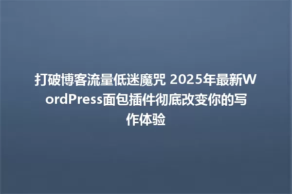 打破博客流量低迷魔咒 2025年最新WordPress面包插件彻底改变你的写作体验 一