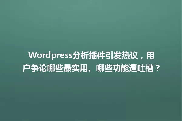 Wordpress分析插件引发热议,用户争论哪些最实用、哪些功能遭吐槽? 一