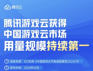 腾讯云引领中国游戏云市场，使用量稳居第一！
