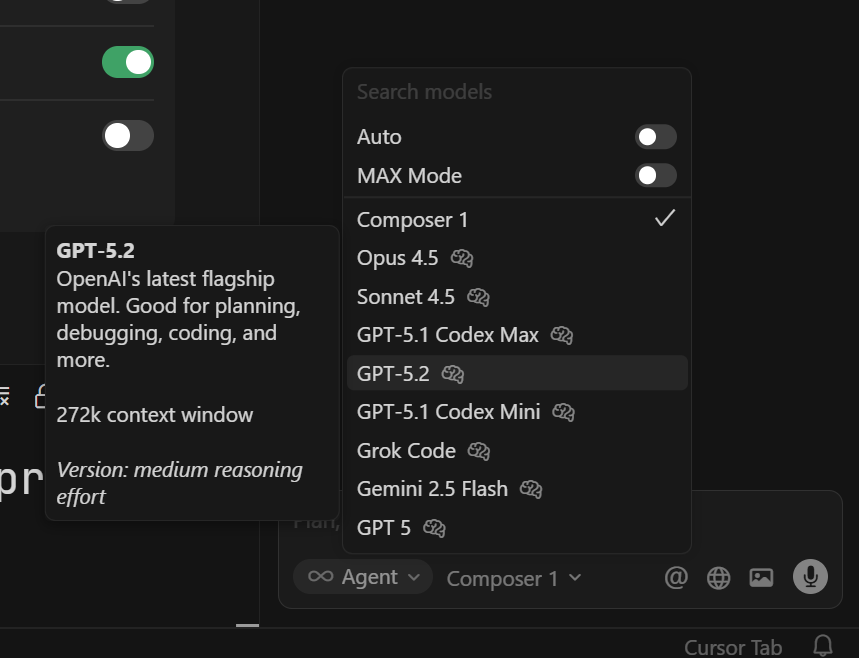 难以置信！GPT 5.2 终于发布了，你现在可以在 Cursor 中体验它的强大功能了！
