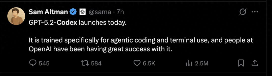 OpenAI 发布“代码之神”GPT-5.2 Codex，直逼谷歌与Anthropic，网友实测赞其贵而强大！