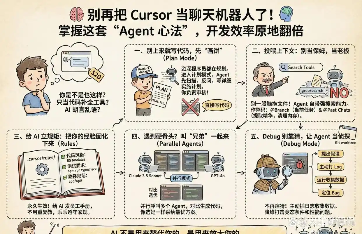 《颠覆传统！Agent心法揭秘，Cursor使用新方式助力开发效率翻倍》
