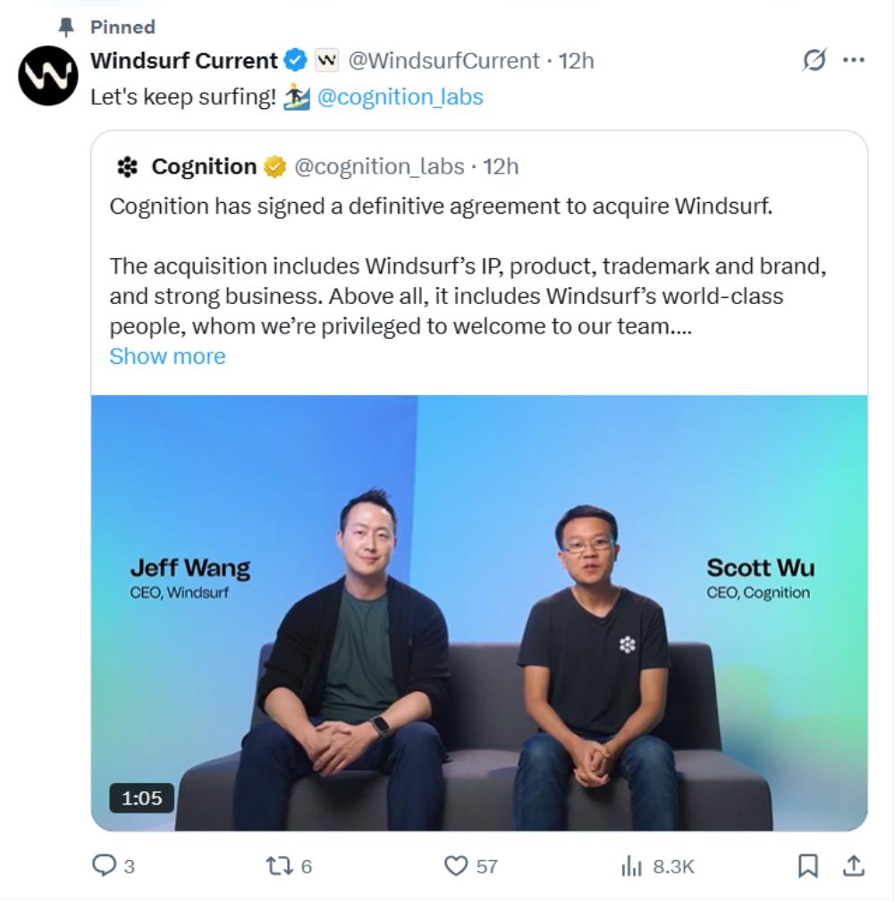 谷歌豪掷170亿争夺人才，华人创业公司乘势而起：Windsurf 72小时极速解散！