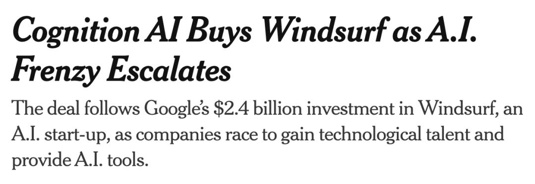 29岁华人金牌选手收购Windsurf团队，OpenAI 30亿梦想破灭！