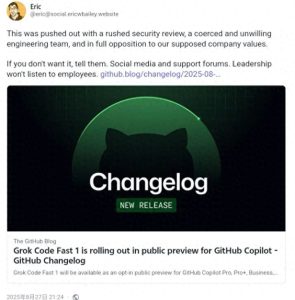 开发者集体反抗!Copilot强推马斯克Grok新模型,GitHub工程师揭露“胁迫”内幕!