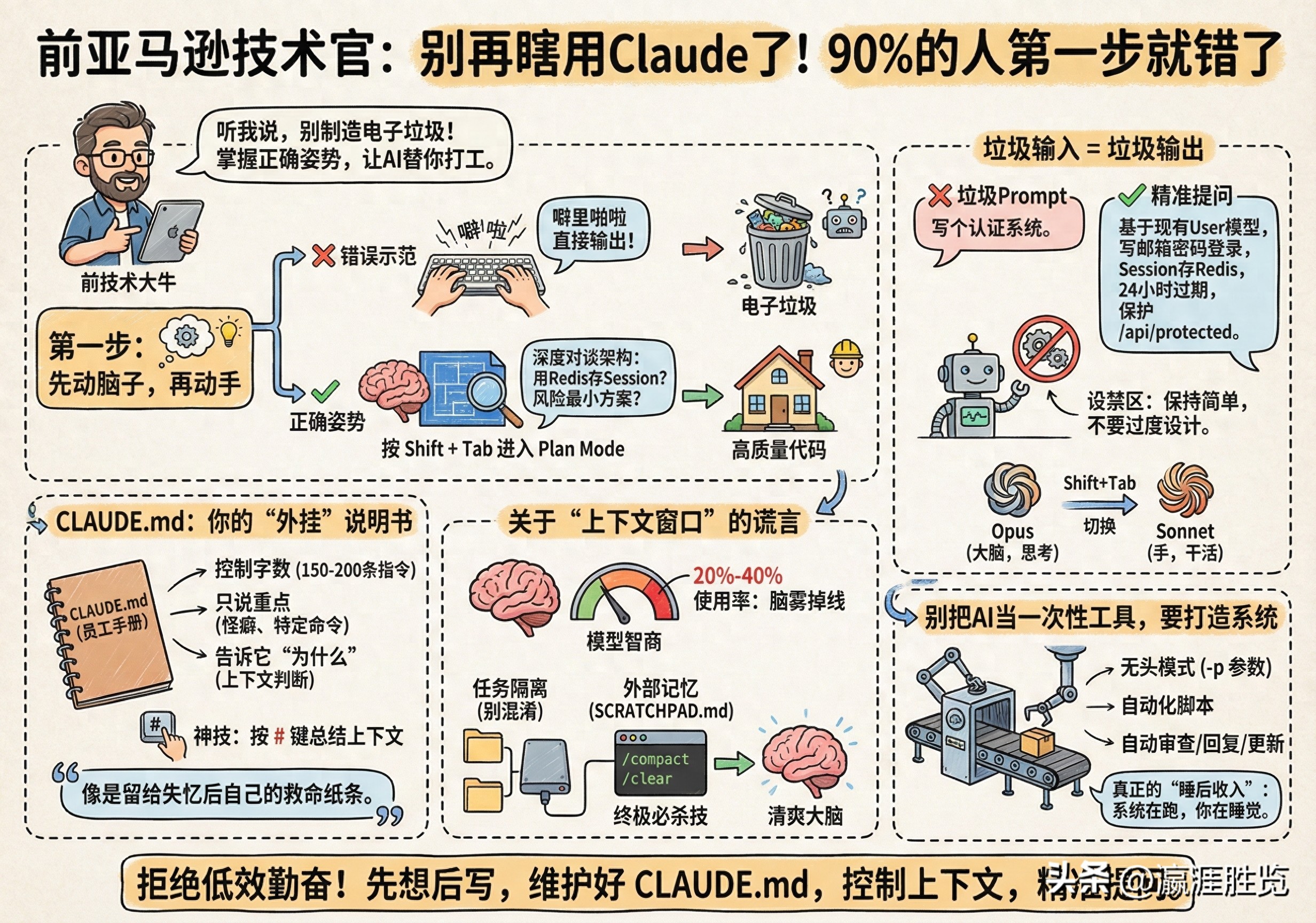 前亚马逊技术官警告：使用Claude的常见误区，90%的人第一步就走错了！