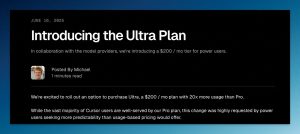 Cursor推出全新200美元Ultra订阅，Pro版本悄然变革！一文带你全面解读最新动态