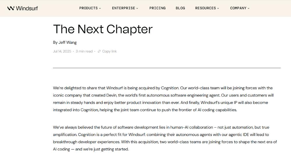 谷歌豪掷170亿争夺人才，华人创业公司乘势而起：Windsurf 72小时极速解散！