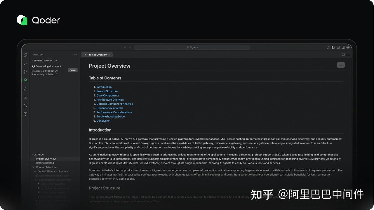 阿里 Qoder 升级啦！Repo Wiki 竟然可以共享、编辑和导出，快来看看吧！
