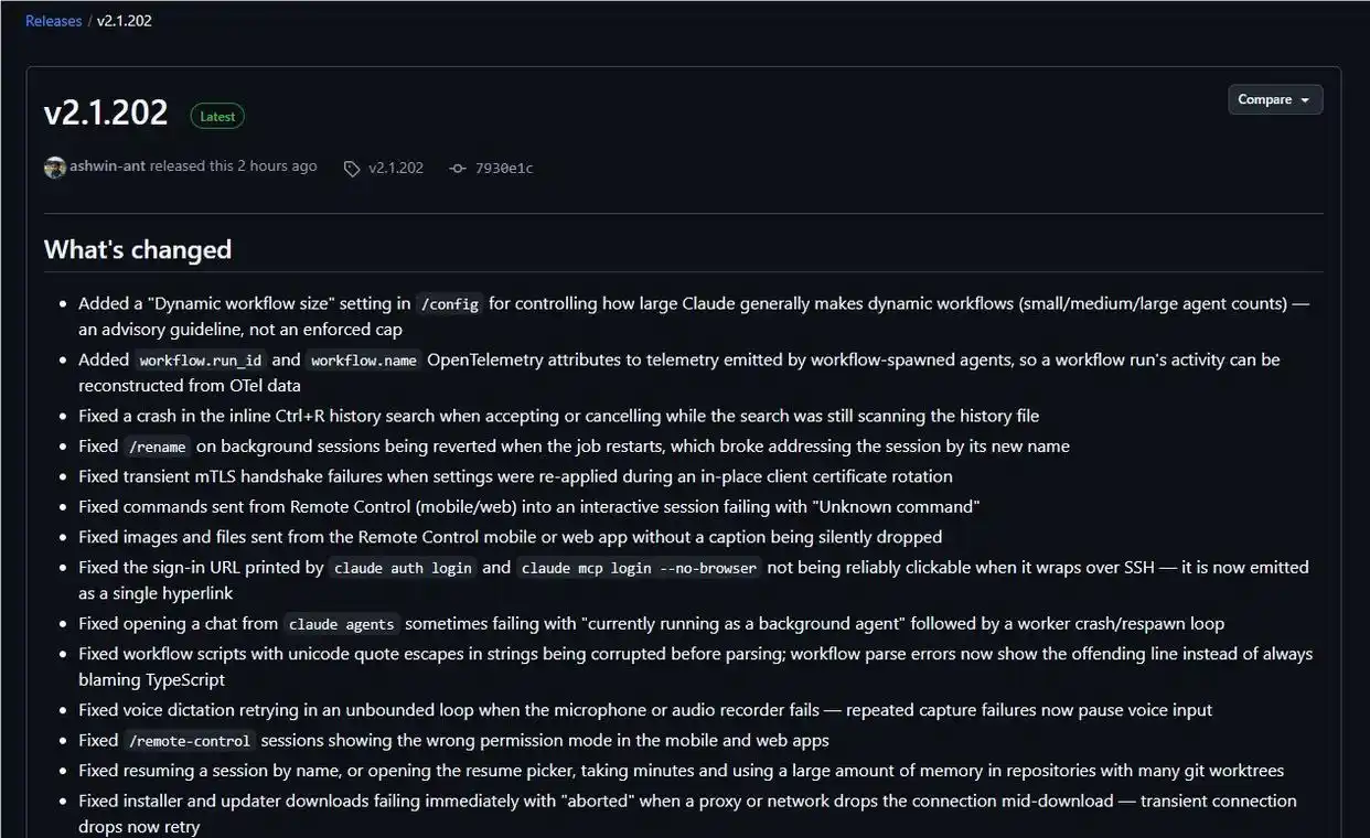 Claude Code v2.1.202更新了！远程控制和工作流稳定性提升，真是让人期待！