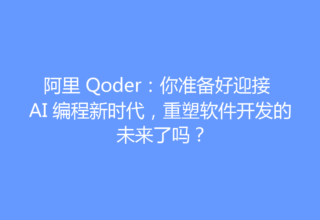阿里 Qoder：你准备好迎接 AI 编程新时代，重塑软件开发的未来了吗？