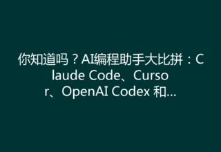 你知道吗？AI编程助手大比拼：Claude Code、Cursor、OpenAI Codex 和 Gemini，哪个才是提升你开发效率的最佳伙伴？