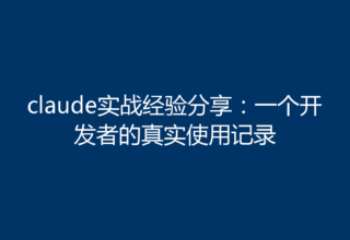 claude实战经验分享：一个开发者的真实使用记录