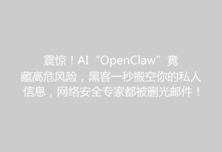 震惊！AI“OpenClaw”竟藏高危风险，黑客一秒搬空你的私人信息，网络安全专家都被删光邮件！
