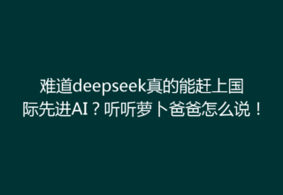 难道deepseek真的能赶上国际先进AI？听听萝卜爸爸怎么说！