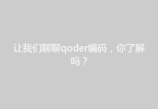 让我们聊聊qoder编码，你了解吗？