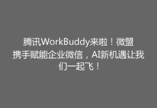 腾讯WorkBuddy来啦！微盟携手赋能企业微信，AI新机遇让我们一起飞！