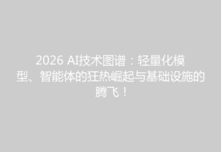 2026 AI技术图谱：轻量化模型、智能体的狂热崛起与基础设施的腾飞！