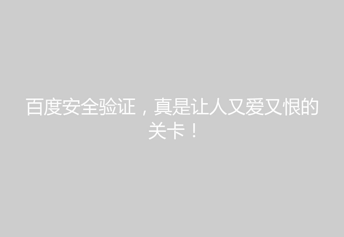 百度安全验证,真是让人又爱又恨的关卡!