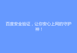 百度安全验证，让你安心上网的守护神！