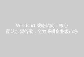 Windsurf 战略转向：核心团队加盟谷歌，全力深耕企业级市场