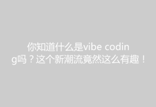 你知道什么是vibe coding吗？这个新潮流竟然这么有趣！